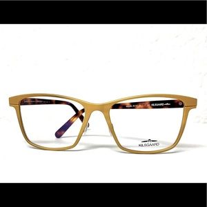 Brand New Kilsgaard Matte Gold Brown Lightweight Unisex Oversized Eyeglasses
